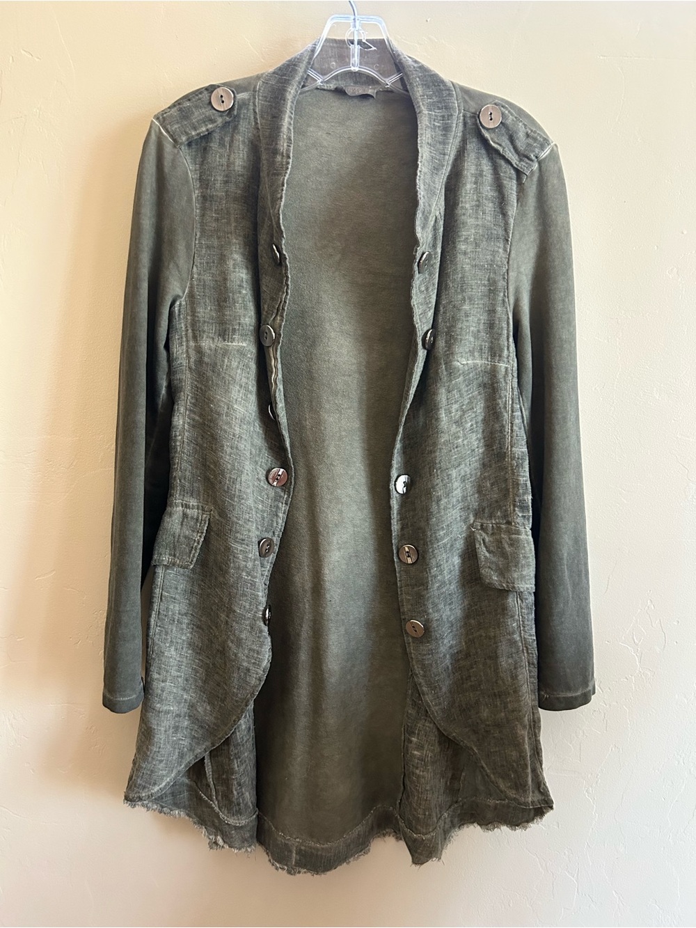 Suzy D London Military Distressed Style Size Small Jacket